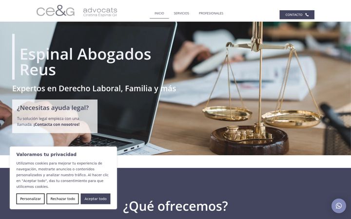 Snímek obrazovky espinalabogados.net