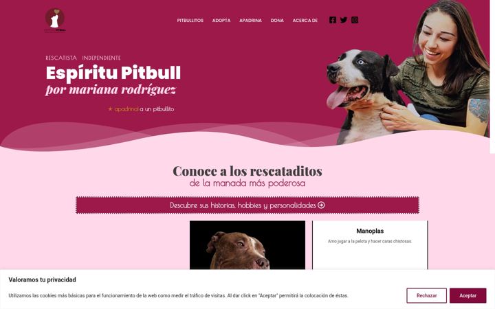 Snimka zaslona za espiritupitbull.org