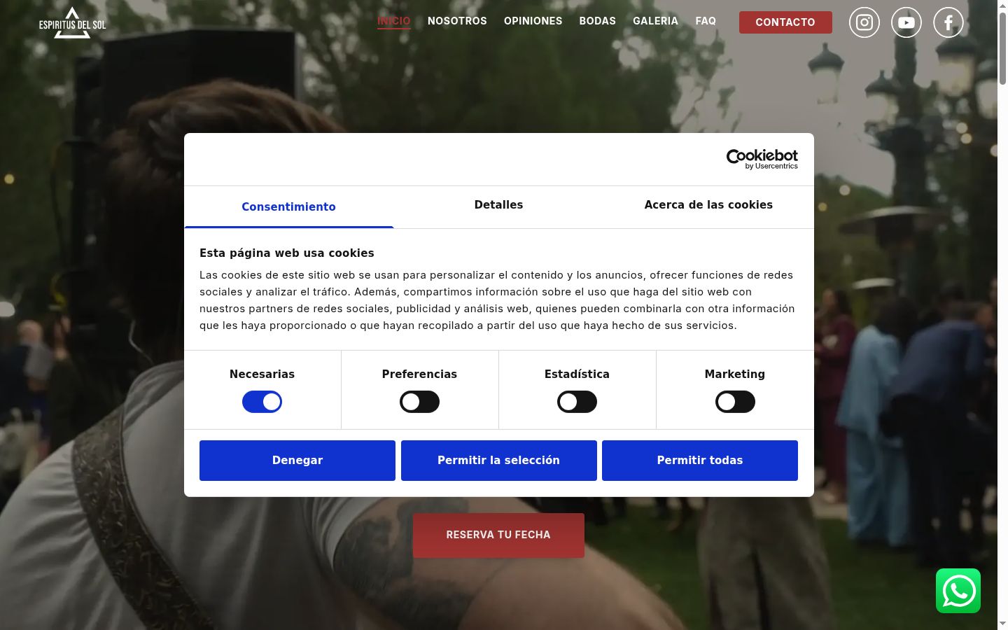 Screenshot des Einwilligungsbanners vor jeglicher Interaktion
