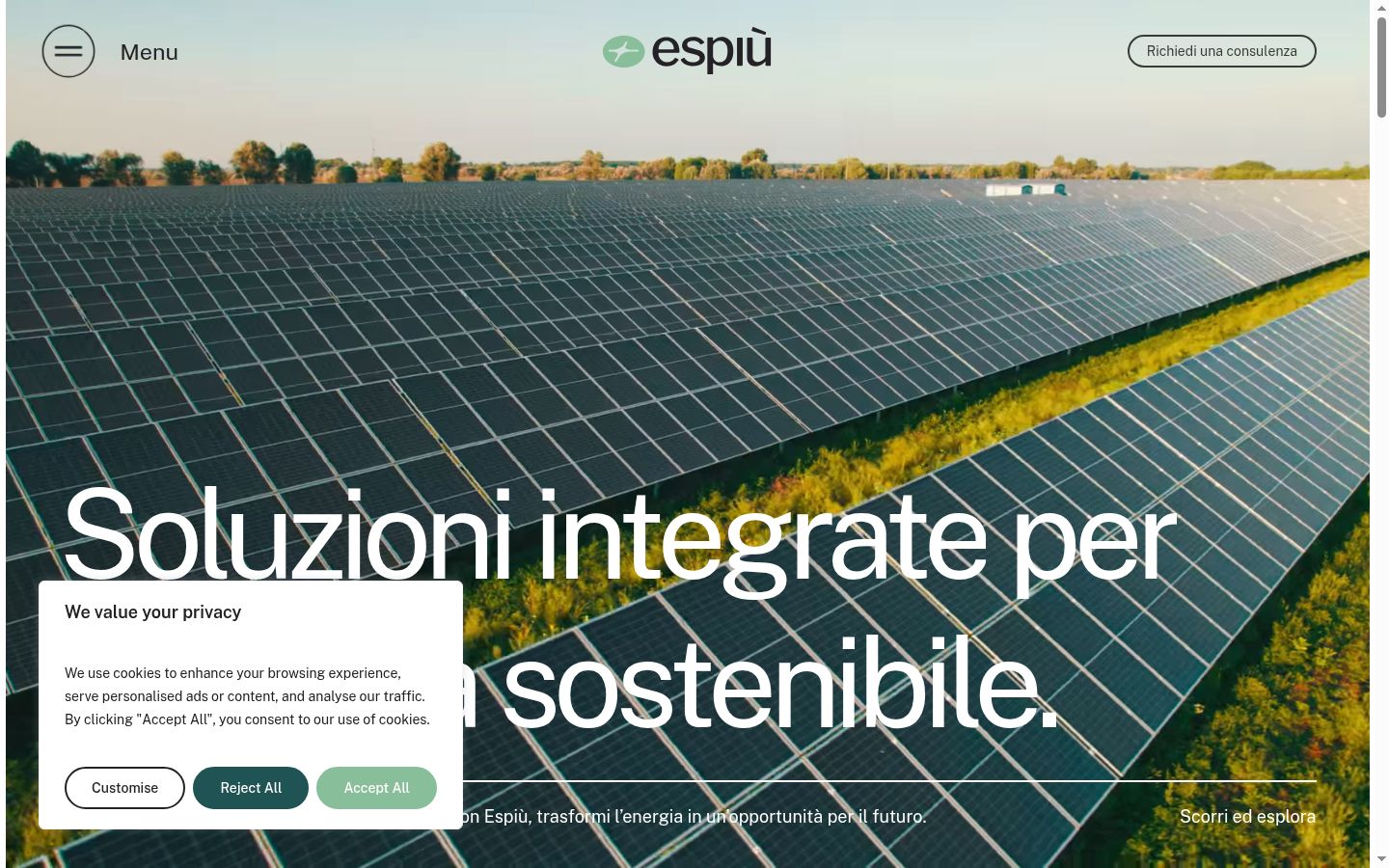 Screenshot of the consent banner shown before any interaction