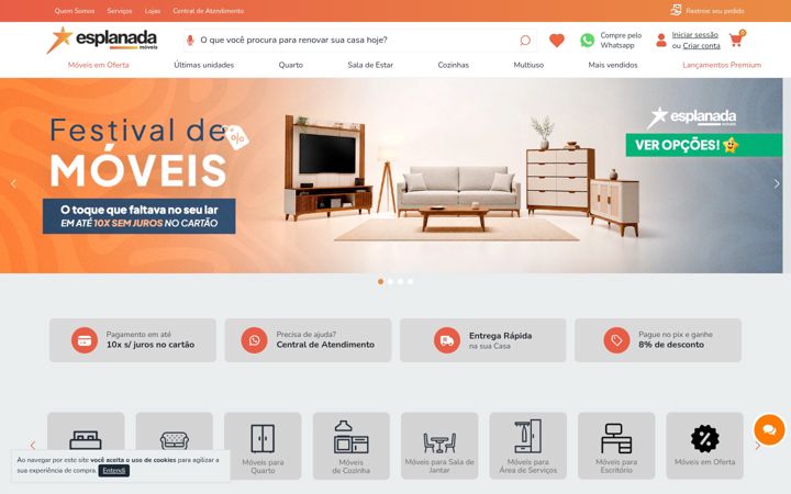 Screenshot of esplanadamoveis.com.br