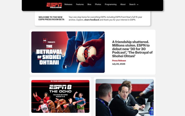 Screenshot of espnmediazone.com