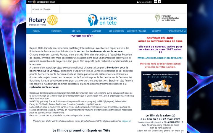 Snimka zaslona za espoir-en-tete.org