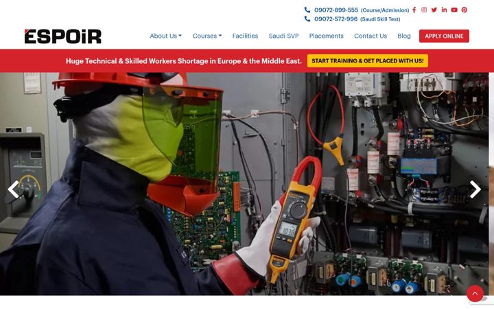 Screenshot of espoiracademy.in