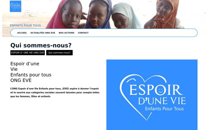 Snimka zaslona za espoirdunevie.org
