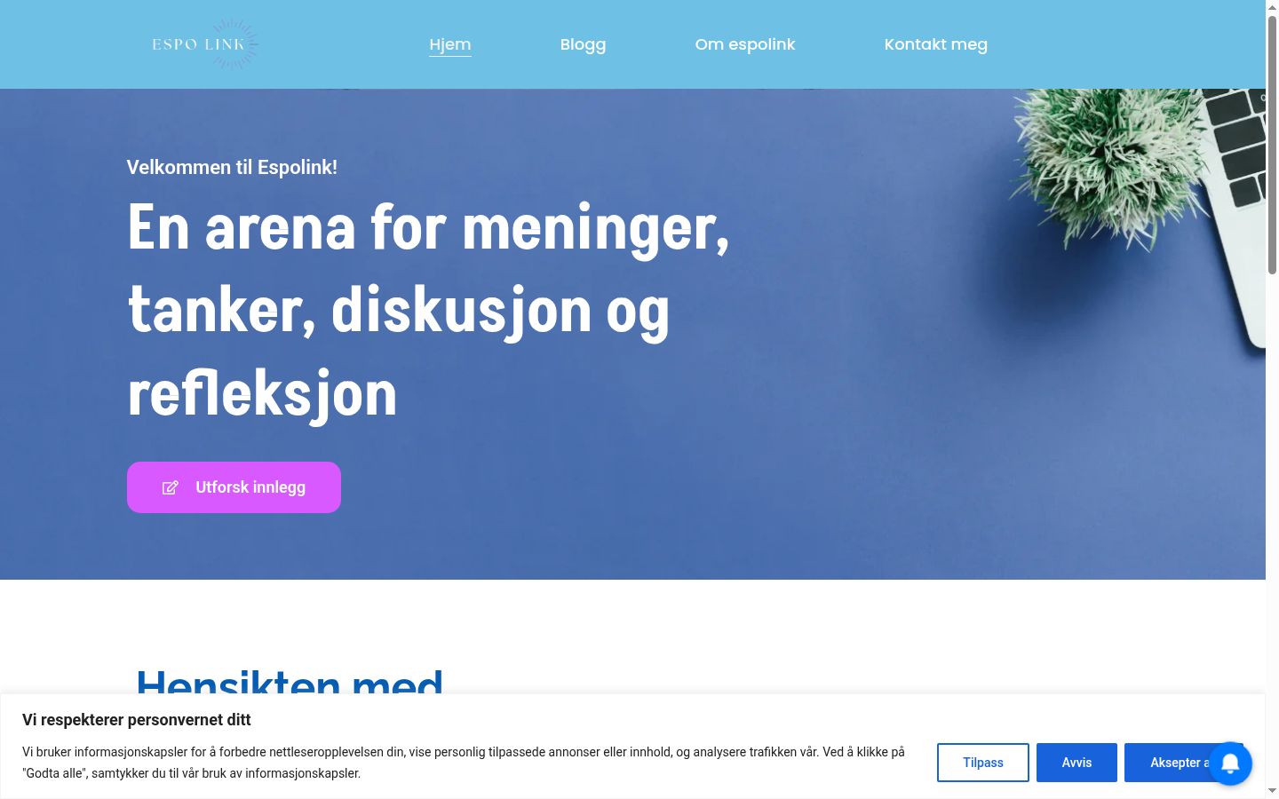 Screenshot of the consent banner shown before any interaction