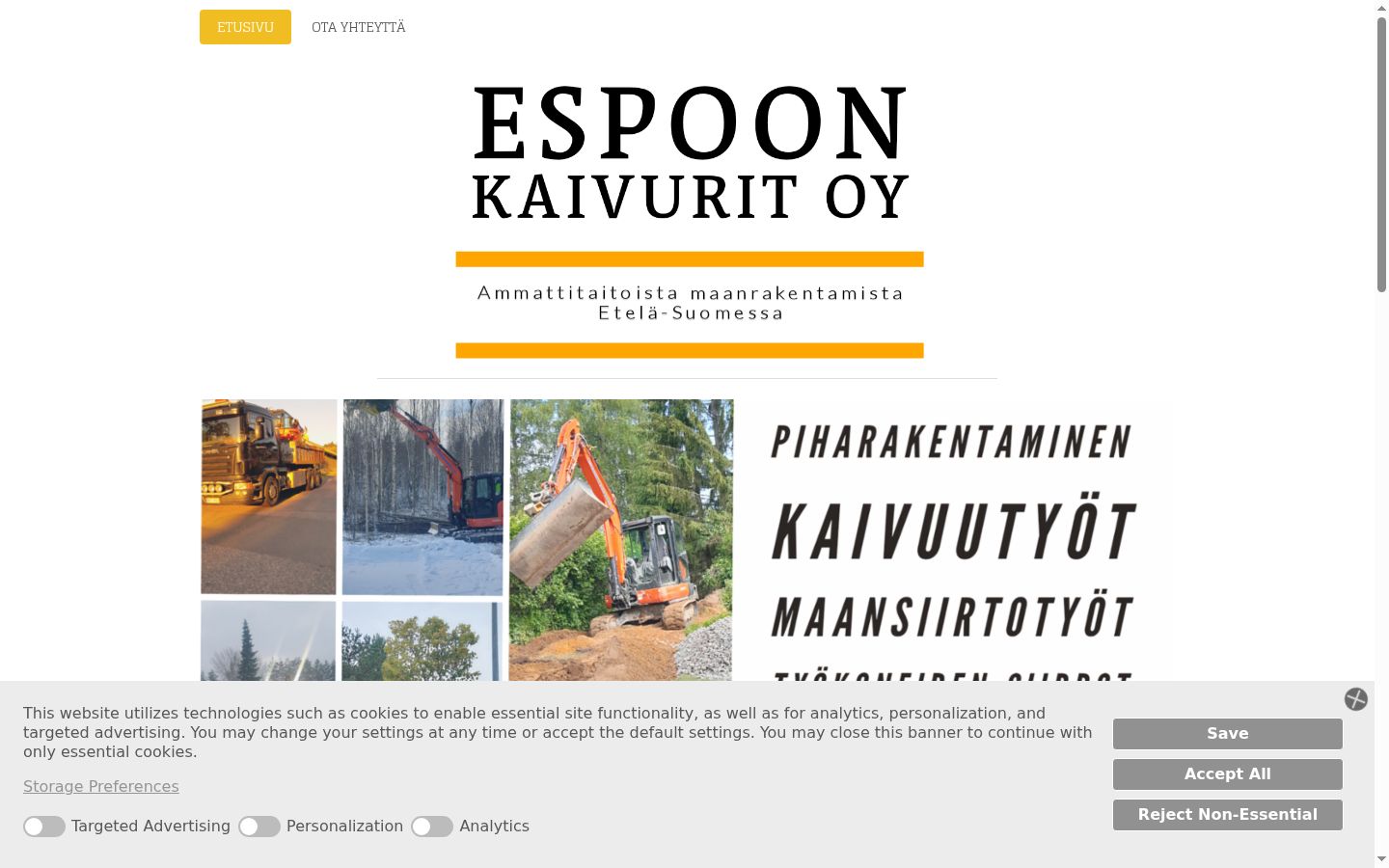 Screenshot of the consent banner shown before any interaction
