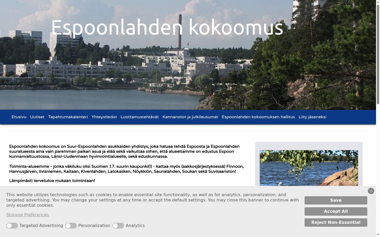 Sutikimo reklamjuostės, rodytos prieš bet kokią sąveiką, ekrano kopija