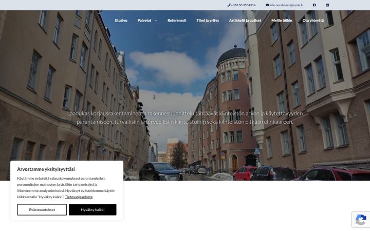 Екранна снимка на espoonrakennesuunnittelu.fi