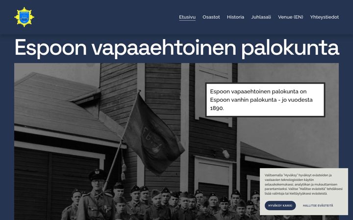 Екранна снимка на espoonvpk.fi