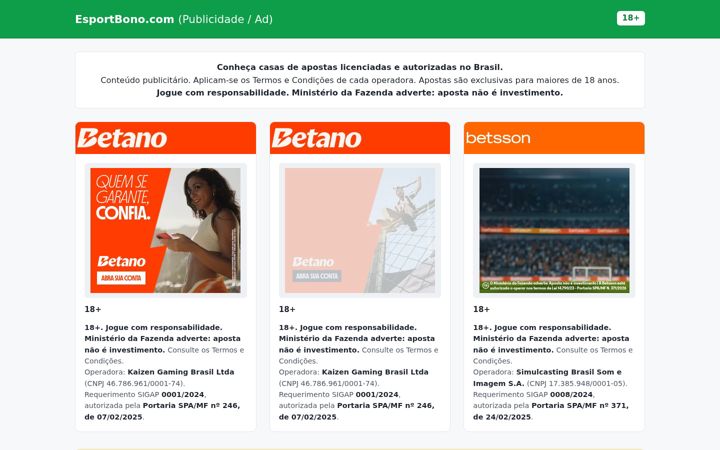 Screenshot of esportbono.com