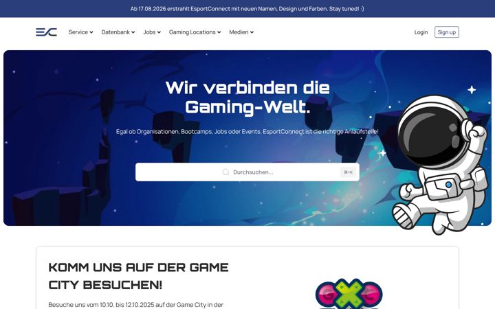 Skjámynd af esportconnect.de
