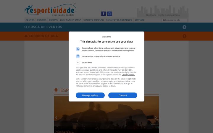 Екранна снимка на esportividade.com.br