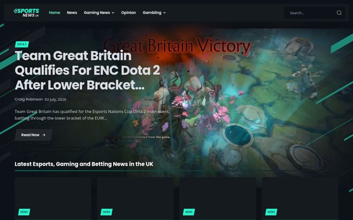 Screenshot of esports-news.co.uk
