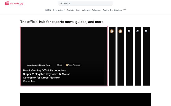 Screenshot of esports.gg