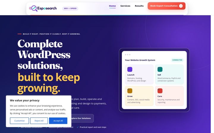 Snímek obrazovky esposearch.net