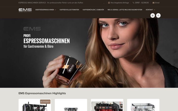 Kuvakaappaus sivustosta espresso-maschinen-service.de
