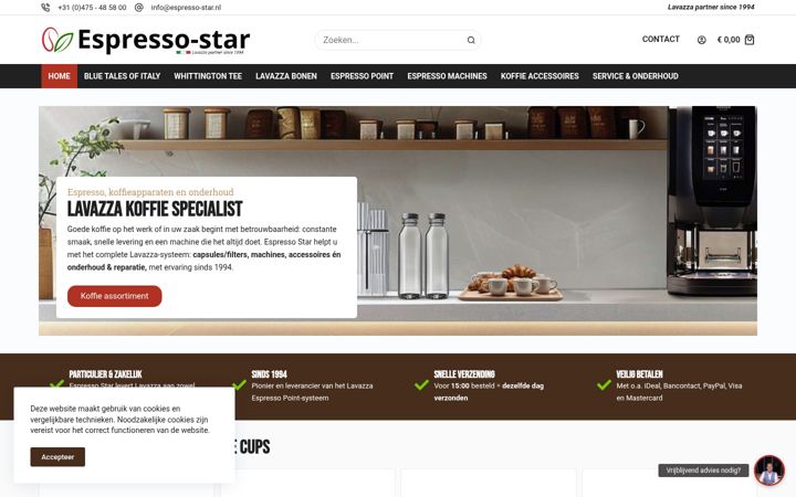 Screenshot ta' espresso-star.nl