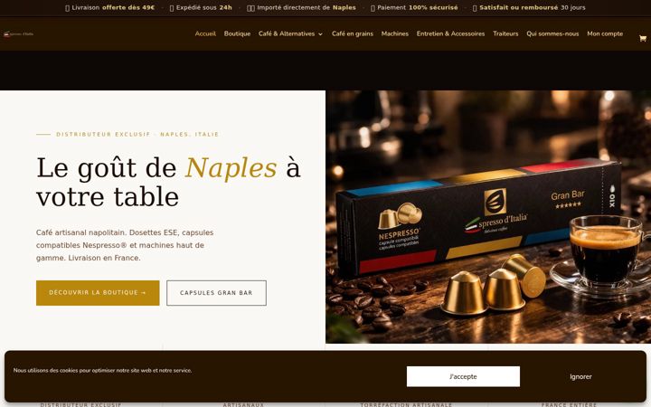 Skjámynd af espressoditalia.fr