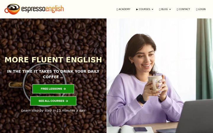 Screenshot of espressoenglish.net