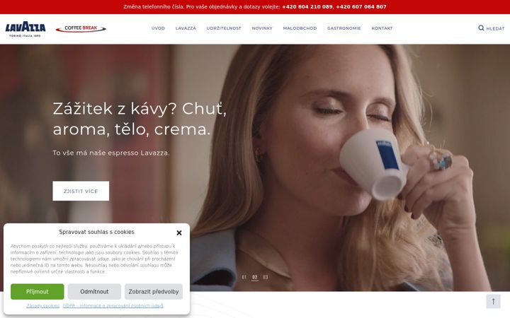 Snímek obrazovky espressolavazza.cz