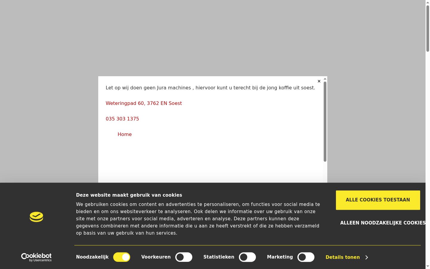 Screenshot of the consent banner shown before any interaction