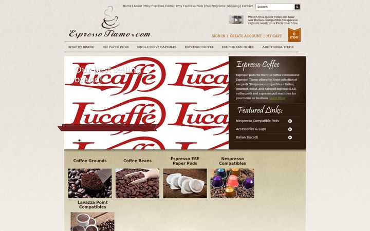 Screenshot of espressotiamo.com