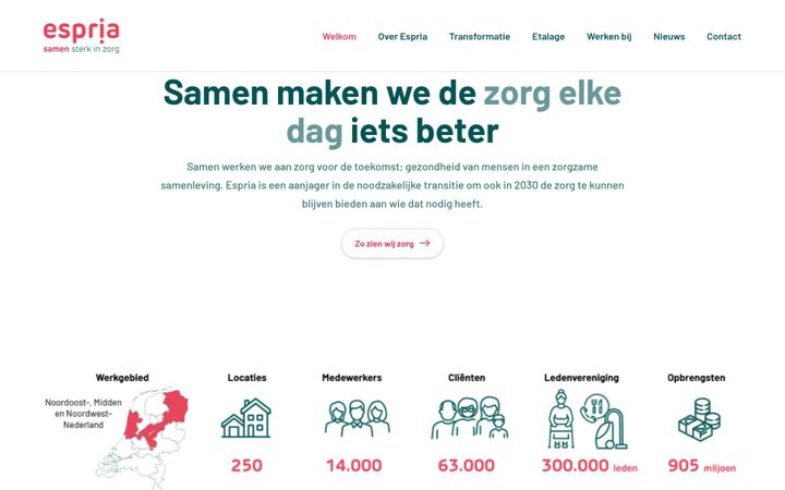 Screenshot ta' espria.nl
