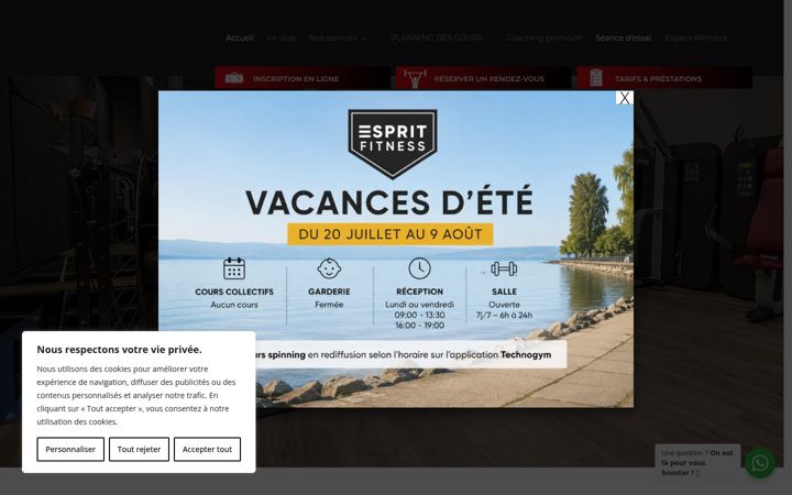 Képernyőkép: esprit-fitness.ch