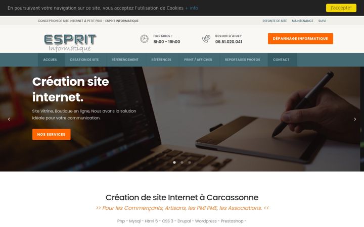 Skjámynd af esprit-informatique.fr