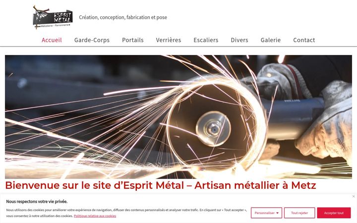 Skærmbillede af esprit-metal.fr