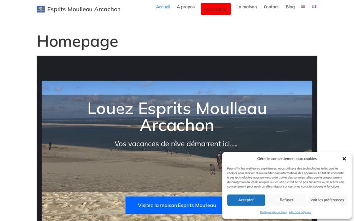 Snímek obrazovky espritsmoulleauarcachon.fr