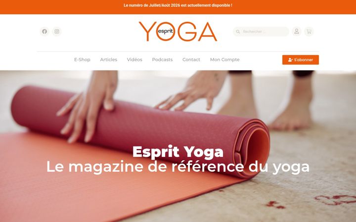 Snímek obrazovky esprityoga.fr