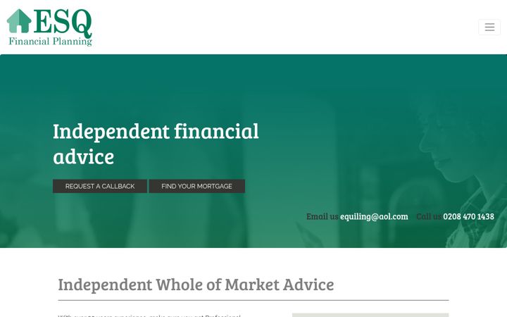 Posnetek zaslona esqfinancialplanning.co.uk