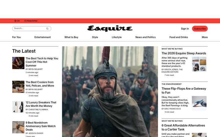 Screenshot van esquire.com