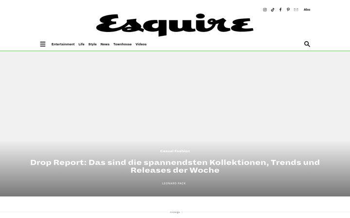 Kuvakaappaus sivustosta esquire.de