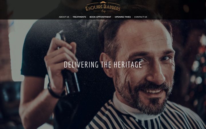 Posnetek zaslona esquirebarbers.co.uk