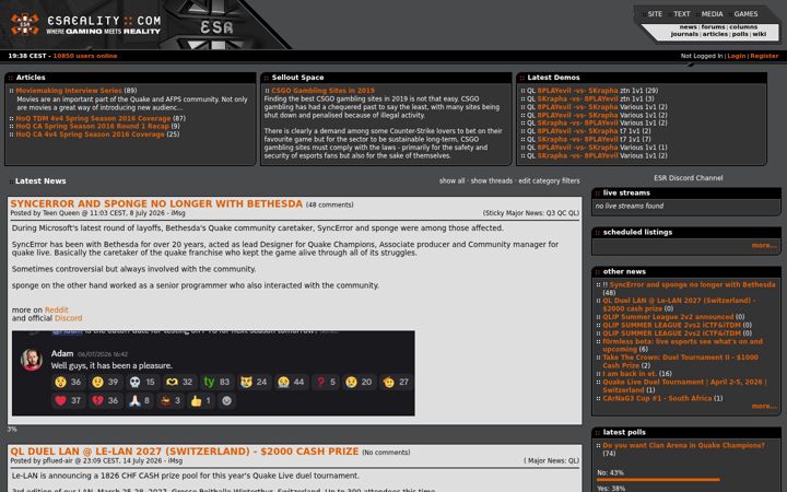 Screenshot of esreality.com