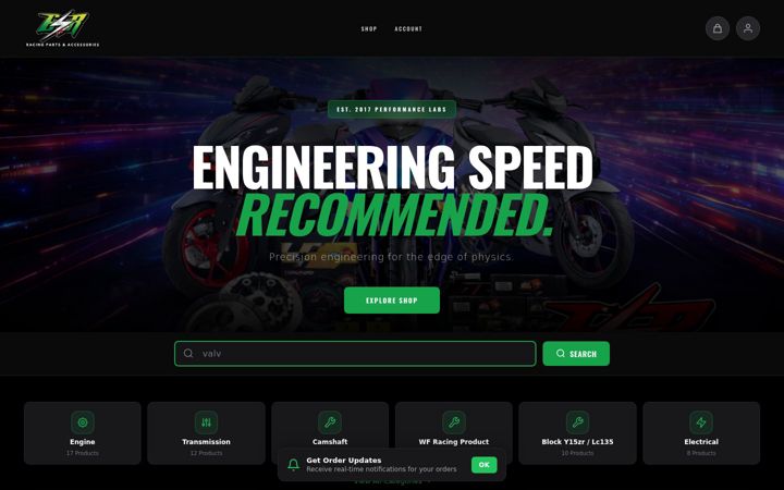 Screenshot of esrmotorparts.com