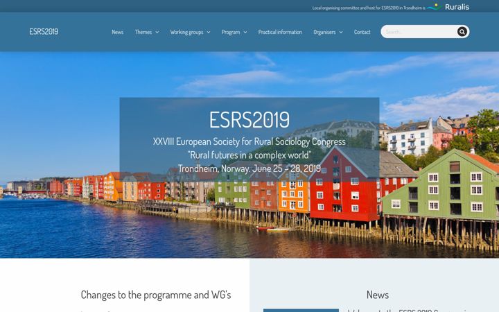 Screenshot of esrs2019.no