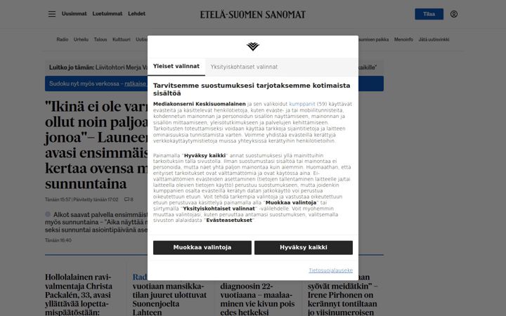 Screenshot of ess.fi