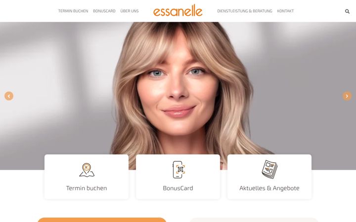 Kuvakaappaus sivustosta essanelle-friseur.de