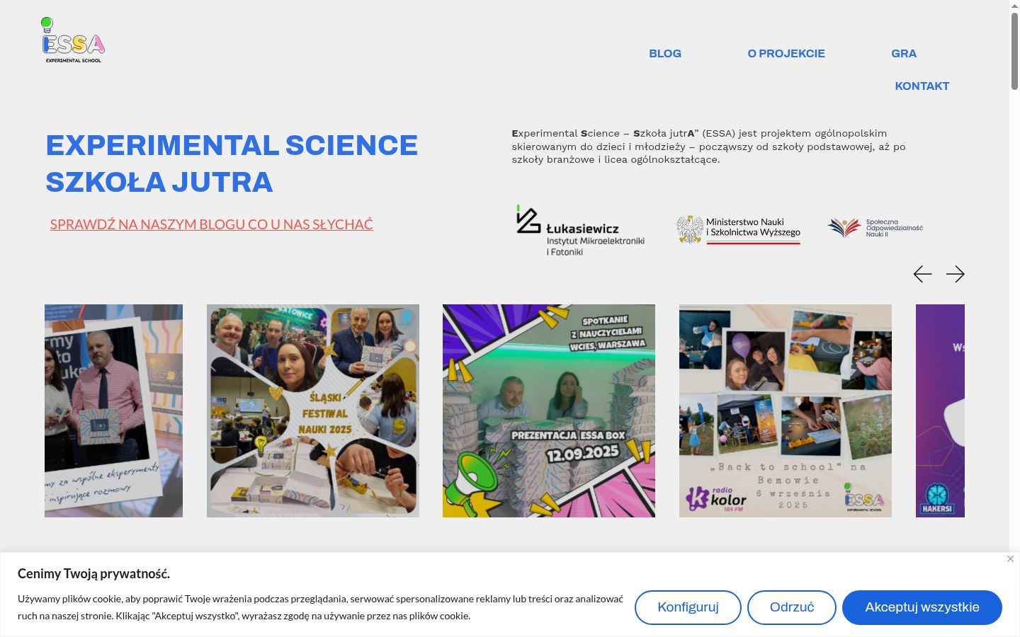 Screenshot of the consent banner shown before any interaction
