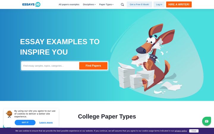 Screenshot of essays.io