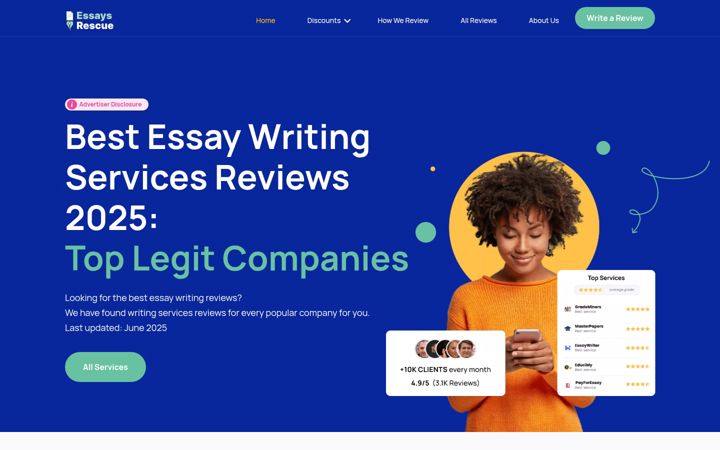 Screenshot of essaysrescue.com