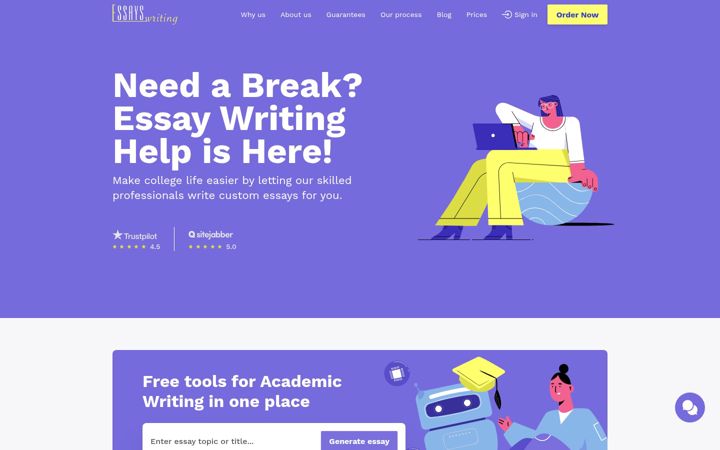 Screenshot of essayswriting.org