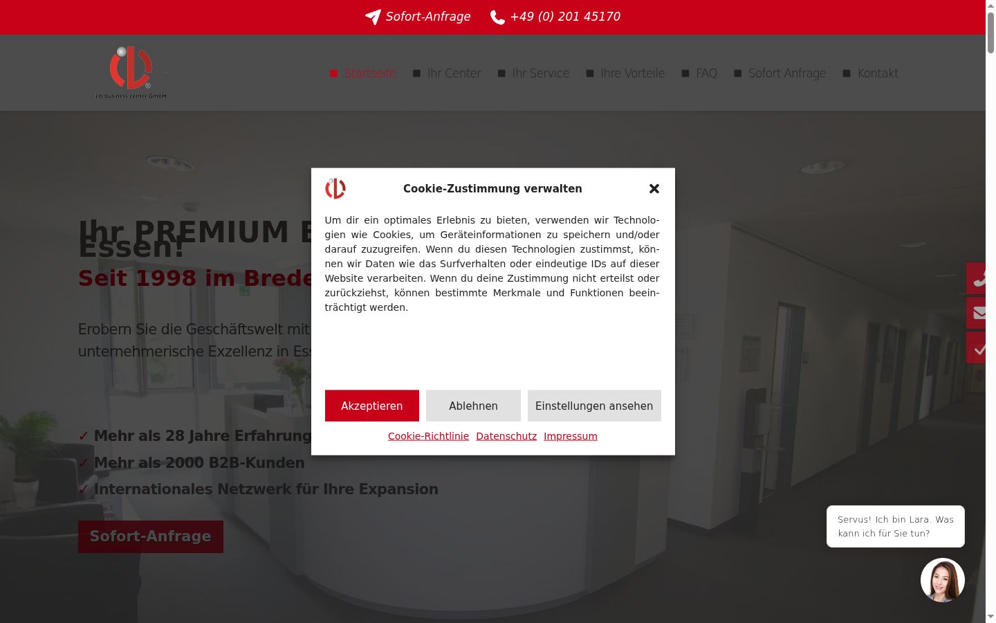 Screenshot van de toestemmingsbanner zoals getoond vóór enige interactie