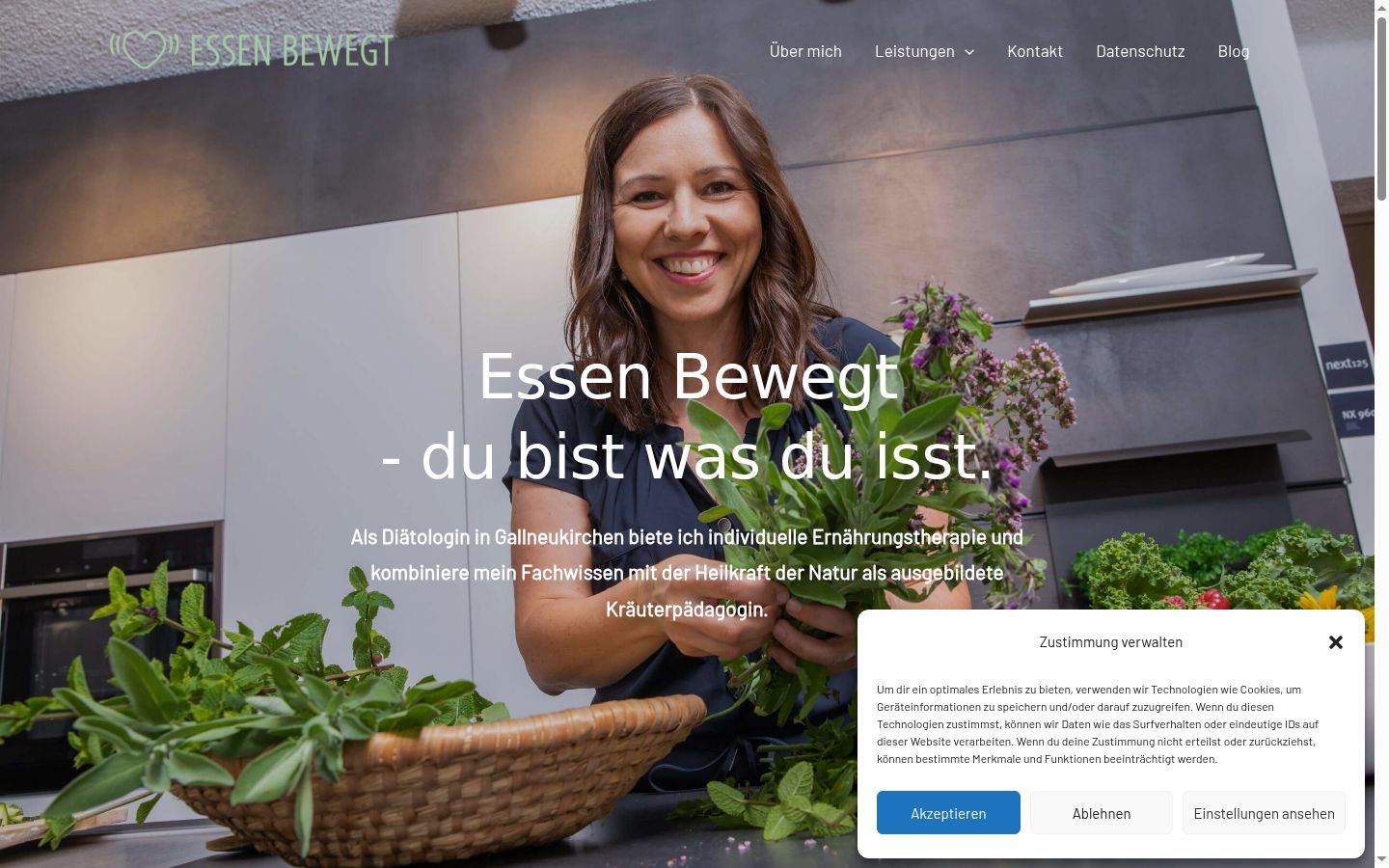 Screenshot des Einwilligungsbanners vor jeglicher Interaktion