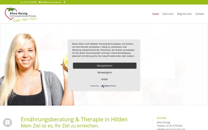 Snimka zaslona za essen-fuers-herz.de