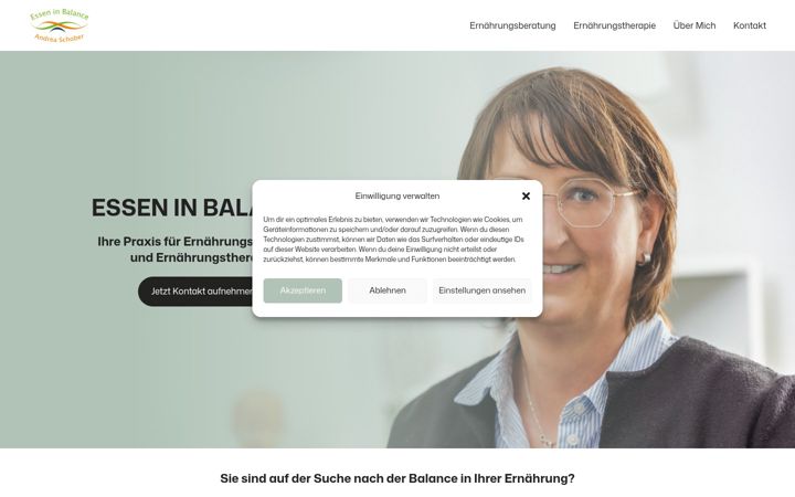 Snimka zaslona za essen-in-balance.de